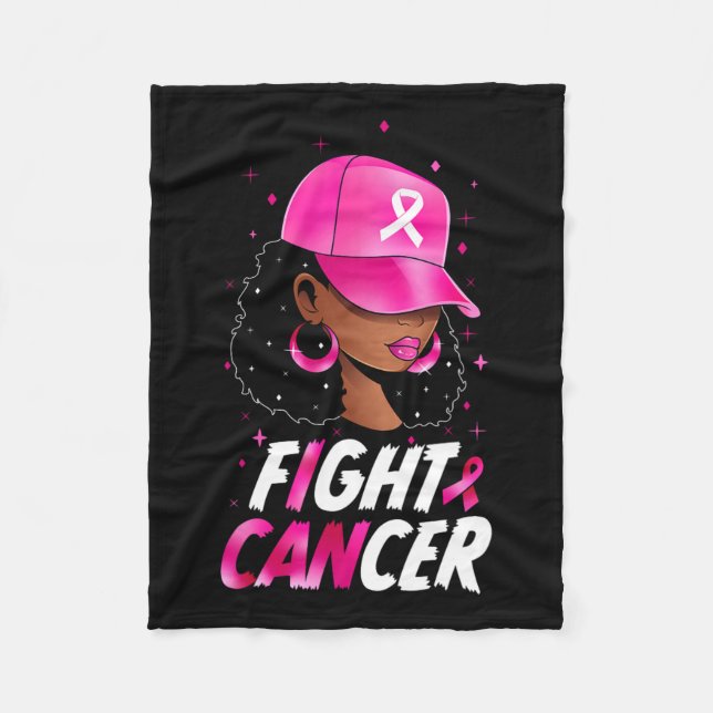 Couverture Polaire Sensibilisation au cancer Black Women Warrior Rose (Devant)