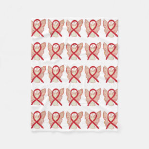 Couverture Polaire Sensibilisation au cancer du sang Ruban rouge Couv