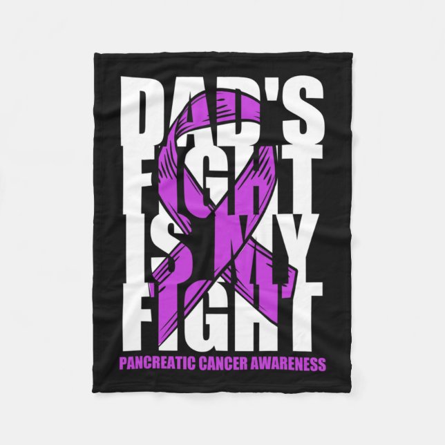 Couverture Polaire Sensibilisation au cancer pancréatique Ruban viole (Devant)