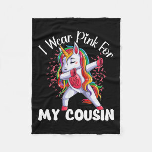 Couverture Polaire Sensibilisation au cancer Unicorne Je Porte Du Ros