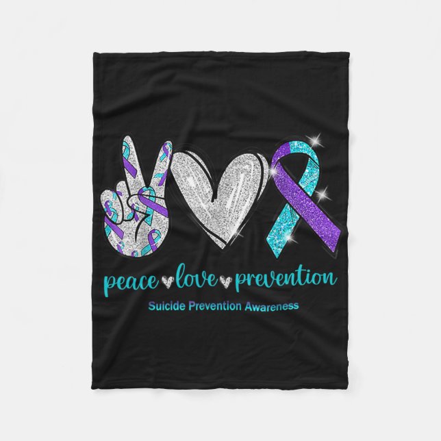 Couverture Polaire Sensibilisation au suicide Paix Amour Prévention 1 (Devant)