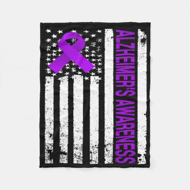 Couverture Polaire Sensibilisation Heimerheimer - Drapeau Usa Ruban V (Devant)