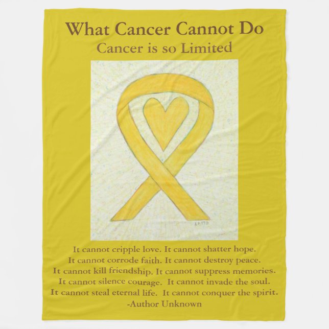 Couverture Polaire Sensibilisation Jaune Ruban Cancer de l'os Couvert (Devant)