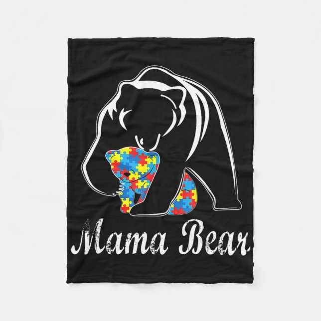 Couverture Polaire Sensibilisation sur l'autisme Mama Soutien aux our (Devant)