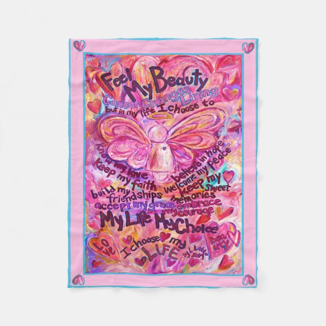 Couverture Polaire Sentez ma beauté Cancer Angel Chemo Blanket (Devant)