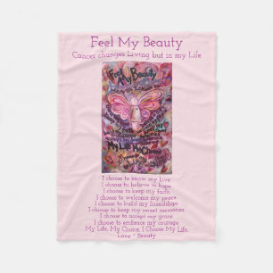 Couverture Polaire Sentez Ma Beauté Cancer Poème Ange Fleece Blanches
