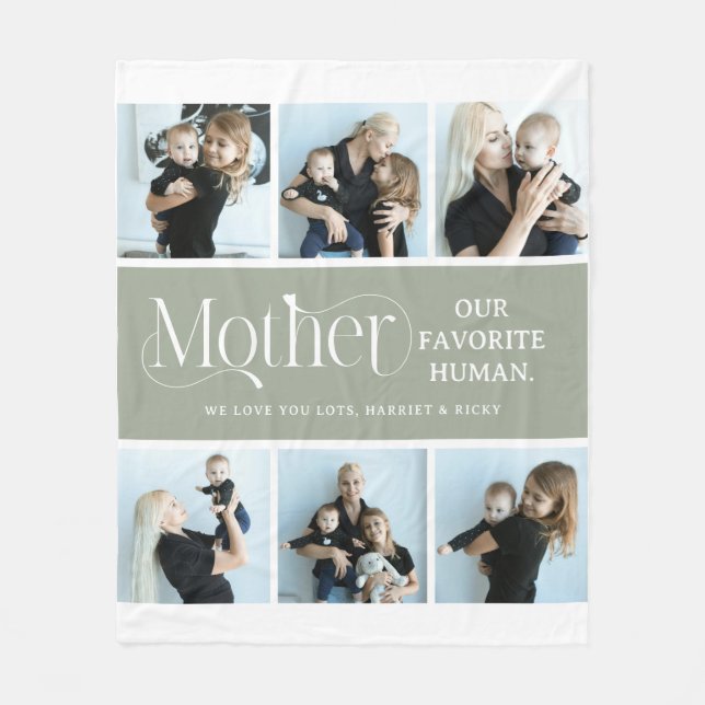 Couverture Polaire Sentimental Photo Collage Mother Keepsake  (Devant)