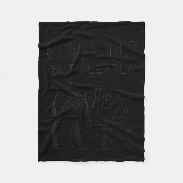 Couverture Polaire S'entraîne Mais Aime Clairement Les Glucides Drôle (Devant)