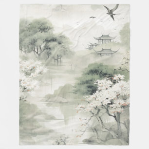 Couverture Polaire Serene Tranquillité thème japonais