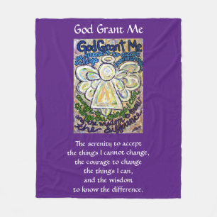 Couverture Polaire Serenity Prayer Poem Angel Personnalisé Fleece Bla