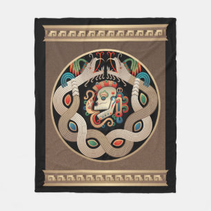 Couverture Polaire Serpents et crâne maya