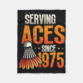 Couverture Polaire Serving Aces depuis 1975 Badminton Lover 50th Birt
