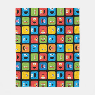 Couverture Polaire Sesame Street Cubed Visages Motif