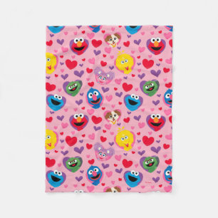 Couverture Polaire Sesame Street Valentine Hearts Motif