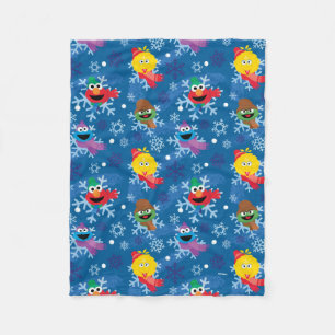 Couverture Polaire Sesame Street Winter Snowflake Motif