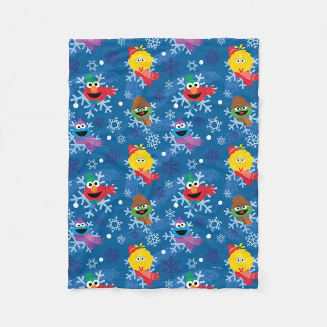 Couverture Polaire Sesame Street Winter Snowflake Motif (Devant)
