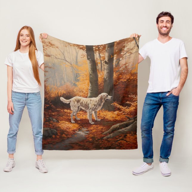 Couverture Polaire Setter anglais en automne Leaves Fall Inspire (En situation)