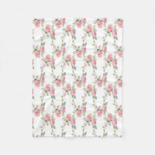 Couverture Polaire Shabby Chic Rose Floral
