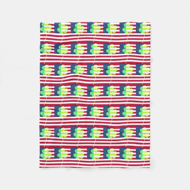 Couverture Polaire Shamrock du drapeau irlandais américain Clover St. (Devant)
