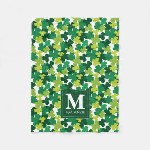Couverture Polaire Shamrocks monogrammes de la Saint-Patrick
