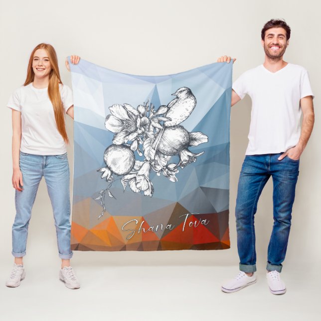 Couverture Polaire Shana Tova Rosh Hashana Nouvel An juif (En situation)