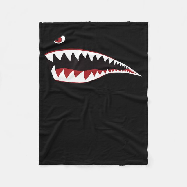 Couverture Polaire Shark Nose Art Green - Avion militaire 2ème guerre (Devant)