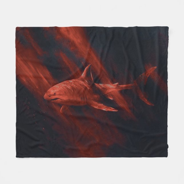 Couverture Polaire Shark Red 50 x 60 Fleece Blanket (Devant (Horizontal))