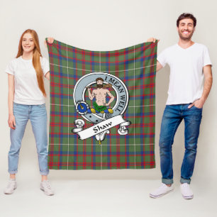 Couverture Polaire Shaw De Sauchie Vert Clan Moderne Badge Tartan Pla
