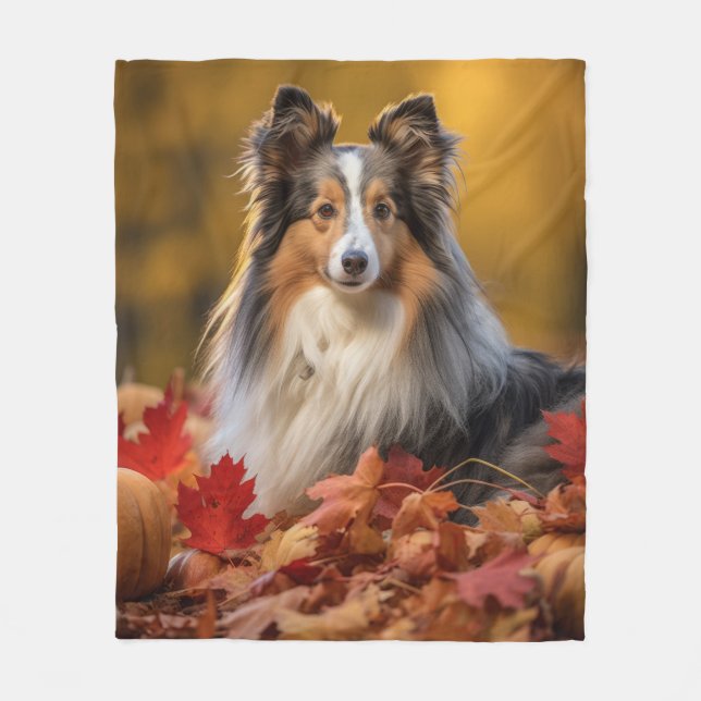 Couverture Polaire Sheltie Automne (Devant)