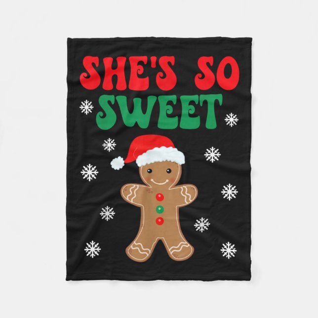 Couverture Polaire She's So Sweet Funny Gingerbread Couples Christmas (Devant)