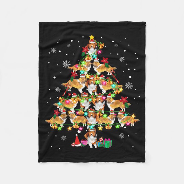 Couverture Polaire Shetland Sheepdog Christmas Tree Funny Sheltie Chr (Devant)