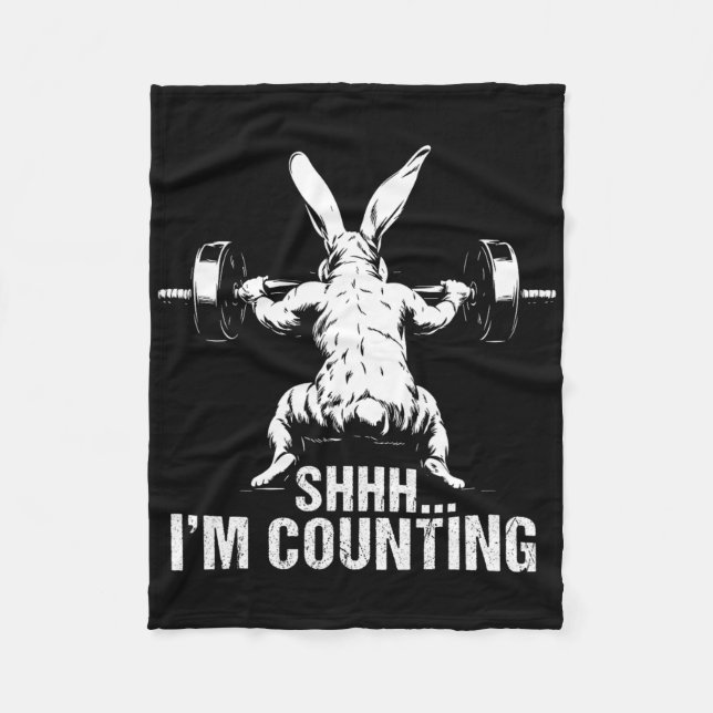 Couverture Polaire Shhh I'm Counting Fitness Bodybuilding Bunn de Pâq (Devant)