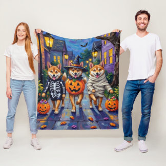 Couverture Polaire Shiba Inu Dogs in Halloween Costumes