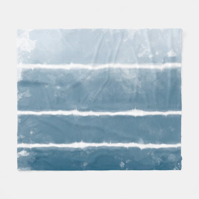 Couverture Polaire Shibori Ombre Retro Tie Dye Hippie Indigo (Devant (Horizontal))