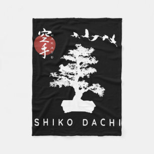 Couverture Polaire Shiko Dachi Karate Débutant Bonsai Kanji Calligrap