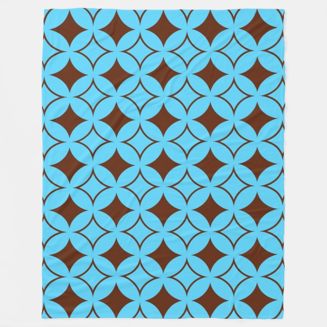 Couverture Polaire Shippo bleu et marron (Devant)