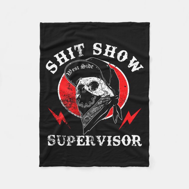 Couverture Polaire Show Supervisor Cool Boy Skull Sarcastic Work Humo (Devant)