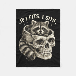 Couverture Polaire Si ça rentre, ça reste Crâne de raton laveur Humou
