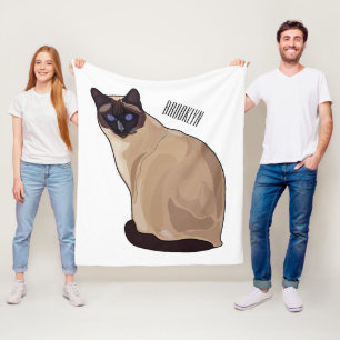 Couverture Polaire Siamese cat cartoon