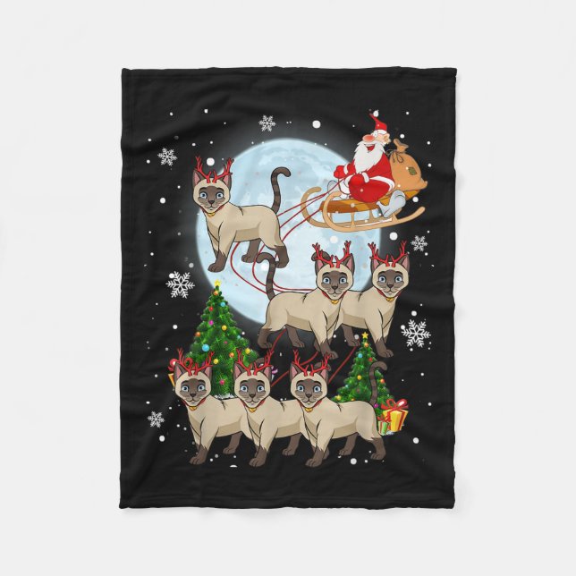 Couverture Polaire Siamese Reindeer Christmas Siamese Cat Lover Men W (Devant)