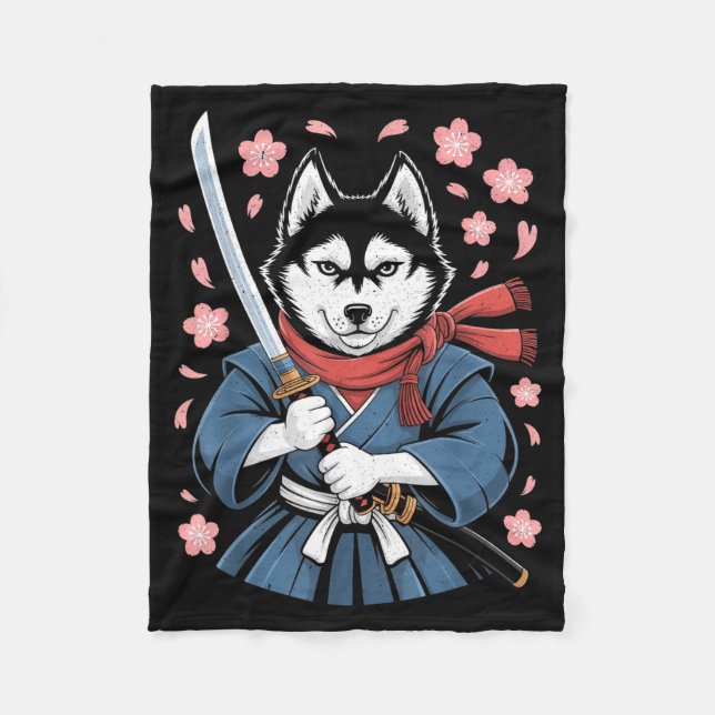 Couverture Polaire Siberian Husky Dad Cute Japanese Anime Stuff Samur (Devant)
