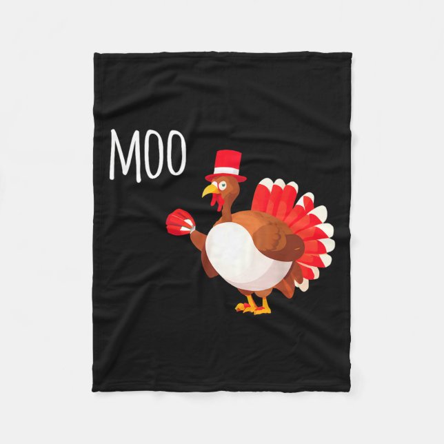 Couverture Polaire Side Eye Moo Turkey Funny Thanksgiving Autumn Fall (Devant)