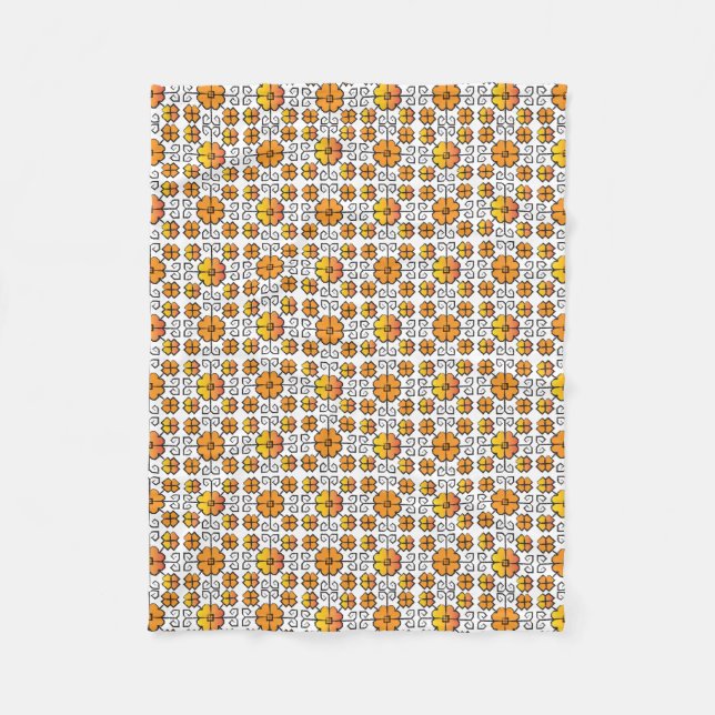 Couverture Polaire Signal traditionnel letton SUN motif géométrique V (Devant)