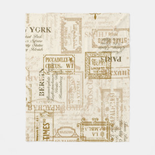 Couverture Polaire signalisation vintage motif transparent dans le co