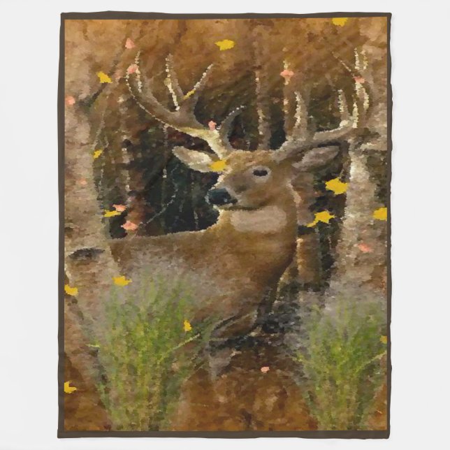 Couverture Polaire Signature du Cerf blanc de Big Buck au Wisconsin (Devant)