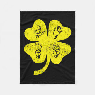 Couverture Polaire Signe d'amour Langue St Patrick's Day Sensibilisat
