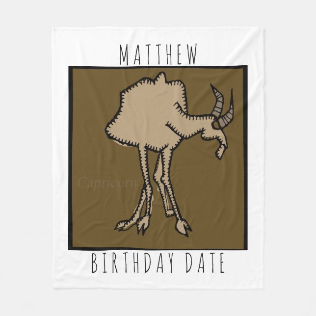Couverture Polaire SIGNE Zodiaque Capricorne Nom Anniversaire Couvert (Devant)