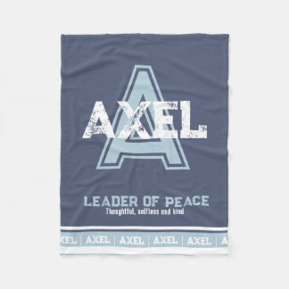 Couverture Polaire Signification du nom Axel monogramme sport bleu bl