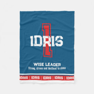 Couverture Polaire Signification du nom Idris monogramme sportif roug