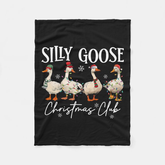 Couverture Polaire Silencieux club de Noël Goose Funny lumières de No (Devant)